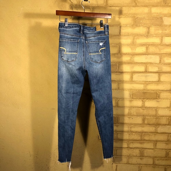American Eagle Distressed Raw Hem Skinny Jeans - Picture 4 of 6